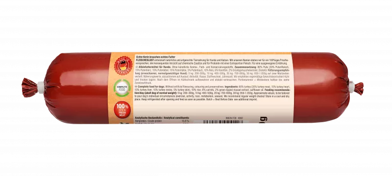 Magere Pute mit Reis, Karotten und Grünlippmuscheln 400g